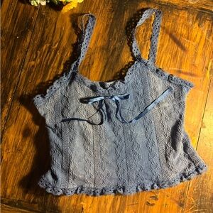 Y2K Cami Blue Lace Women Top
